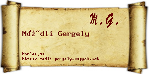 Mádli Gergely névjegykártya